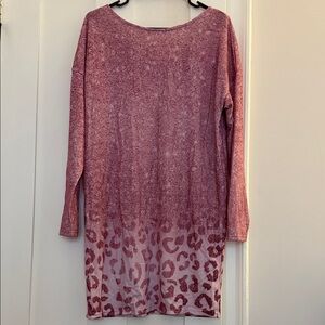 Elegant Long Sleeve Pink Dress